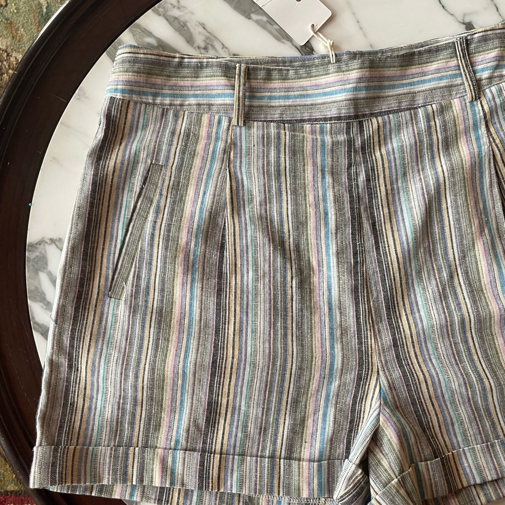 L love Multicolored Striped Cotton Shorts Size Large - Picture 3 of 6